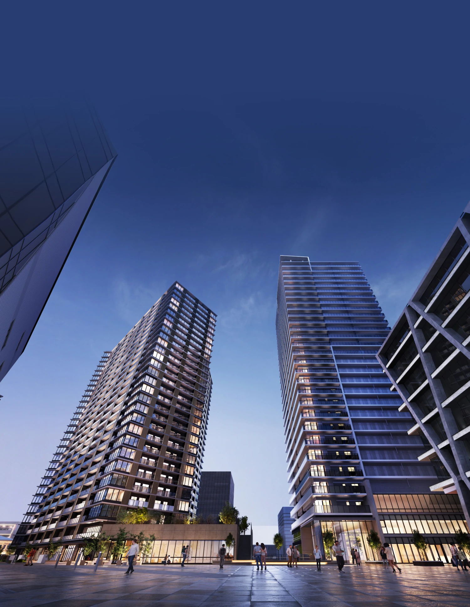 船場広場メインデッキ周辺街並み完成予想CG